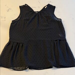 J. Crew Black Peplum Swiss Dot Sleeveless Blouse